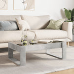 ZNTS Coffee Table with Infinity LED Concrete Grey 90x53x30 cm 847640