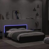 Bed Frame with LED without Mattress Black 150x200 cm King Size 3207603