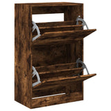 Shoe Cabinet Smoked Oak 60x34x96.5 cm Engineered Wood 839949
