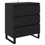 Sideboard with Drawer Black Oak 60 x 35 x 70 cm Engineered Wood 881955