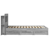 Bed Frame with Storage Grey Sonoma 90 x 190 cm Engineered Wood 3434006