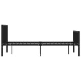 284571 Bed Frame without Mattress Black Metal 140x200 cm