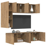 TV Wall Unit Wall-mounted 5 pcs Artisan Oak Engineered Wood 3402771