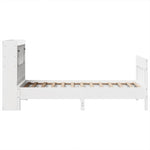 ZNTS Bed Frame without Mattress White 75x190 cm Small Single Solid Wood Pine 3323285