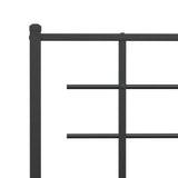 Bed Frame Black Powder-Coated Steel 140x190 cm Modern Bed Frame 355579