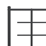Metal Bed Frame without Mattress with Footboard Black 100x190cm 355573