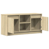 TV Cabinet with LED Sonoma Oak 100x34x50 cm Engineered Wood 852189