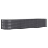 Garden Raised Bed Galvanised Steel 396x100x68 cm Anthracite 319076