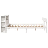 Bookcase Bed without Mattress White 135x190 cm Solid Wood Pine 3321769