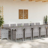 Garden Dining Set 15 pcs Light Grey Polt rattan 3378651