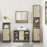 3 Piece Bathroom Furniture Set Sonoma Oak Engineered Wood 3301001