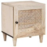 Bedside Cabinet Beige 40 x 33 x 46 cm Solid Acacia wood 4018112