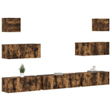 7 Piece TV Cabinet Set Smoked Oak Engineered Wood 3114547