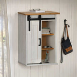 Hanging Cabinet HALDEN with Sliding Door White 49x22.5x70 cm Pine 4018438