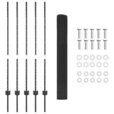 Welded Wire Fence with Post 10 x 1.2 m PVC-Coated Steel Grey 3336568