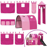 Bunk Bed without Mattress with Slide and Curtains Pink 80x200 cm 3284172