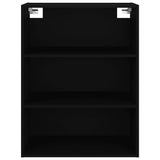 Hanging Wall Cabinet Black Engineered Wood Rectangular Minimalist 812313