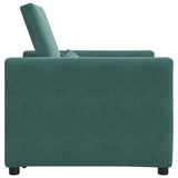 Pull out Sofa Bed Single Dark green 90 x 165 x 87 cm Velvet 42002699