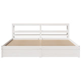 Bed Frame with Headboard without Mattress White 180x200 cm Super King 3306002