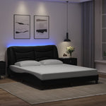 ZNTS Bed Frame with LED without Mattress Black 160x200 cm 3213941