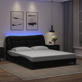 Bed Frame with LED without Mattress "Hvar" Black 160x200 cm 3213941