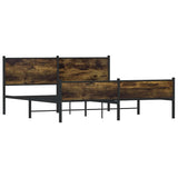 Metal Bed Frame without Mattress Smoked Oak 183x213 cm 3301388