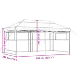 ZNTS Foldable Party Tent Pop-Up with 3 Sidewalls Terracotta 4004949