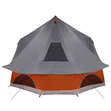 Tipi Tent with Roof Grey and Orange 680 x 430 x 270 cm Taffeta 42000962
