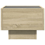 ZNTS Side Table with LED Sonoma Oak 40x40x30 cm Engineered Wood 847499