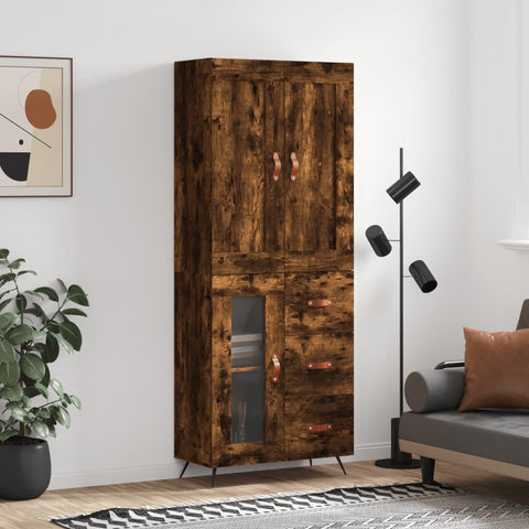 Highboard Smoked Oak 69.5x34x180 cm Engineered Wood 3199918
