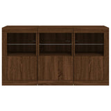 Sideboard with LED Lights Brown Oak 123x37x67 cm 3209064