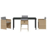 Garden Dining Set 5 pcs Beige Poly Rattan 3380711