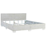 Bed Frame without Mattress Grey Natural Rattan 160x200 cm 283092