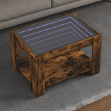 Coffee Table with LED Smoked Oak 73x53x45 cm Engineered Wood 847550