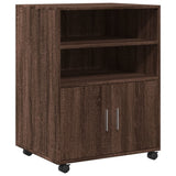 Rolling Cabinet Brown Oak 60x48x81 cm Engineered Wood 853170