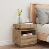 Bedside Cabinet with LED Lights Artisan Oak 40x39x48.5 cm 857660