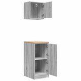 ZNTS Garage Cabinets 2 pcs Grey Sonoma Engineered Wood 3328301