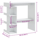 Bar Table with Storage Rack High Gloss White 100x50x101.5 cm 809455