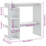 Bar Table with Storage Rack High Gloss White 100x50x101.5 cm 809455