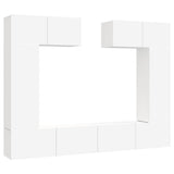 6 Piece TV Cabinet Set White Engineered Wood 3114462