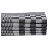 50 Piece Towel Set Black and White Cotton 136293