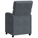 Dining Chairs with Wheels 2 pcs Dark grey 58 x 65 x 98 cm 42017876