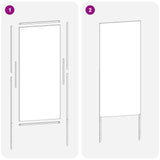 Garden Privacy Screen White 50 x 140 cm Cold-rolled steel 876288