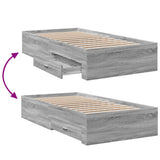Bed Frame Grey Sonoma Engineered Wood Single Bed Frame 3280424