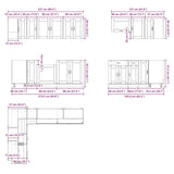 11 Piece Kitchen Cabinet Set Porto Brown Oak Engineered Wood 3314908