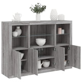 Sideboards with LED Lights 3 pcs Grey Sonoma Engineered Wood 3209112