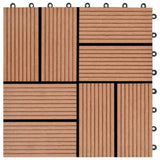 22 pcs Decking Tiles 30x30 cm 2 sqm WPC Brown 277806