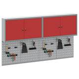 Tool Cabinet Set with Shelf 6 pcs Red Powder-Coated Steel 3321403