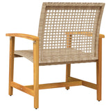 Garden Chairs 2 pcs Beige Poly Rattan and Acacia Wood 367597