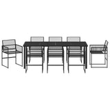 Garden Dining Set 9 pcs Black Poly Rattan 3379329